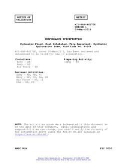 MIL MIL-PRF-46170E Notice 1 - Validation 1
