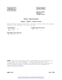 MIL MIL-B-4792E Notice 2 - Validation 1
