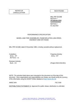 MIL MIL-PRF-62136B Notice 3 - Cancellation