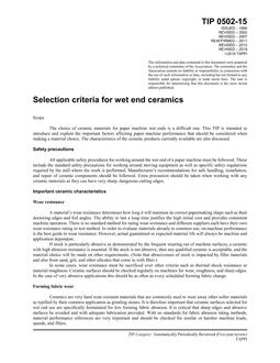 TAPPI TIP 0502-15 TAPPI TIP 0502-15