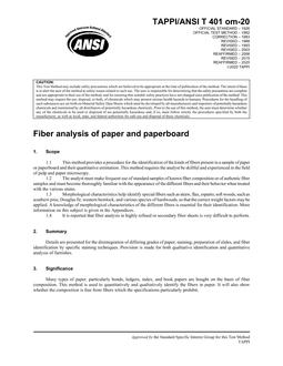 TAPPI T401 TAPPI T401