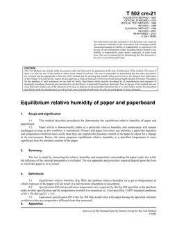 TAPPI T502 TAPPI T502