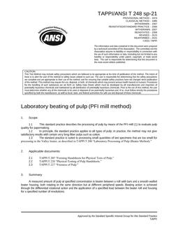 TAPPI T248 TAPPI T248